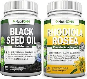 ブラックシードオイルSoftgels&Rhodiola Roseaカプセル - ターゲットバイタリティと免疫ブースト