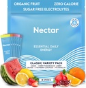 Nectarエネルギーブースター - 有機カフェイン、B12&電解 - 砂糖無料&ゼロカロリー - 健康的なコーヒー、エネルギードリンク&ソーダ代替 - 水分補給&エネルギーサプリメント(Variety 18パウダーパケット)