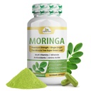 有機Vedaモリンガリーフカプセル1000mg、120カウント - 純粋な未加工Moringa Oleiferaパウダー全葉緑スーパーフードサプリメント - エネルギー、健康、福祉、抗酸化剤の豊富な