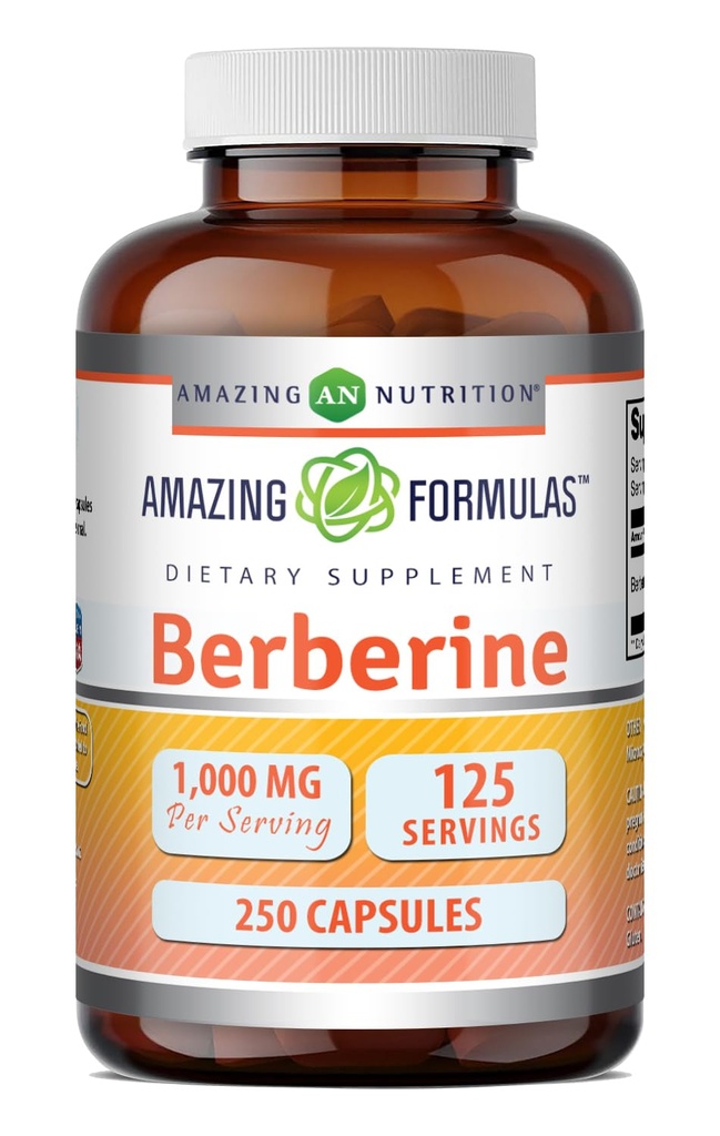 アメイジングフォーミュラ ベルベリン 1000mg/サービング250カプセルサプリメント | 非GMO | グルテンフリー | 米国製 - 間違いなく純度と効力を保証