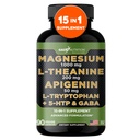 ガデの栄養のマグネシウムのGlycinate及びMagneisumはApigenin、Lのテアニン200のmg、5つのHTPのGABA Calmの頭脳のブースターの補足の睡眠の援助のアシドのアシワガンダLのトリプトファンのカモミールと補います