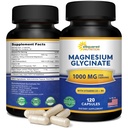 カプセルごとのビタミンD3及びB6-500mgのマグネシウムのGlycinate 1000mg -睡眠、筋肉、骨の健康のための純粋な元素のMagの補足のコンプレックス-ガミー、タブレット及び粉を取り替えて下さい- 120のカプセル
