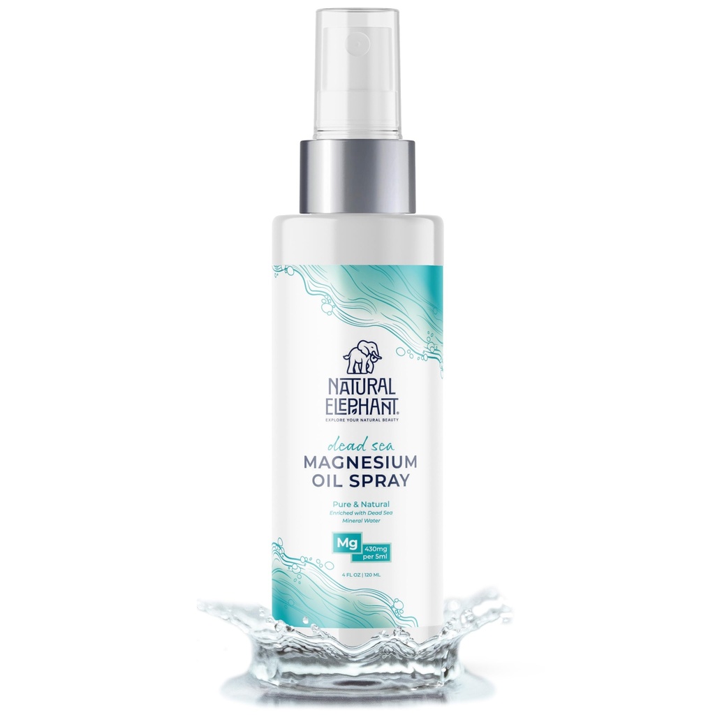 天然象の死海のマグネシウム油スプレー 化粧水用 | 100% ピュア | 4 floz (120ml)|リラクゼーションとウェルビーイングの促進