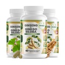 GreeNatr Ginko Biloba&Panax Ginsengサプリメント - 記憶と焦点のための赤いGinseng脳サプリメント - Ginkgo Bilobaは、良好なビジョン、免疫システム、および改善された血流のためのサプリメント - 3ボトル