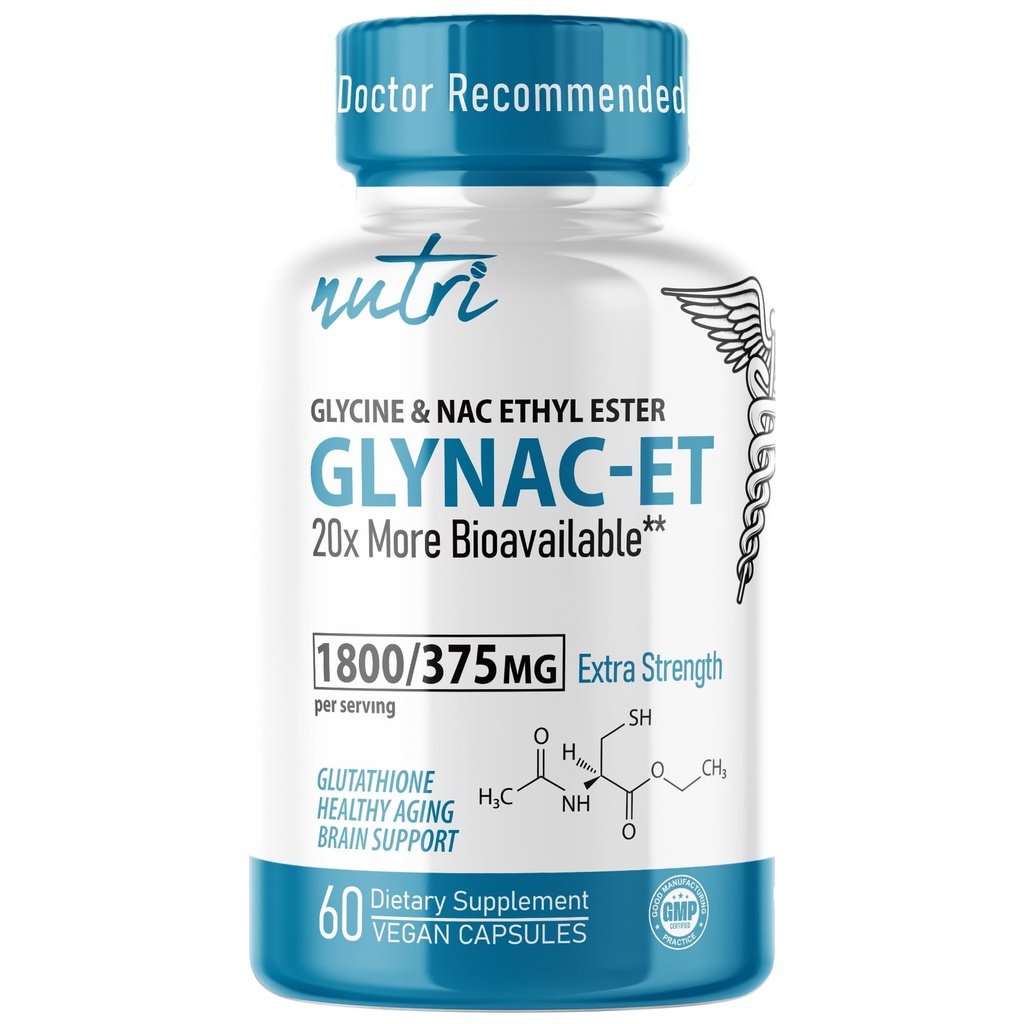 ヌトリNACエチルエステル+グリシン - 余分な強さ375mg - NACETのwitheのセレン - 80%の生物学的利用性 - N-アセチルシステイン - 反老化の補足、ブーストのグルタチオン - 60のカプセル - 第3党はテストしました