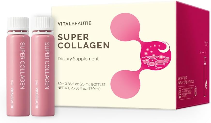 VITALBEAUTIEスーパーコラーゲンオリジナル(液状マリンコラーゲン)は、皮膚、髪、爪+ストレス救済、AMOREPACIFIC韓国スキンケアによるヘルシーな睡眠 - 30サービングのためのGABA含有