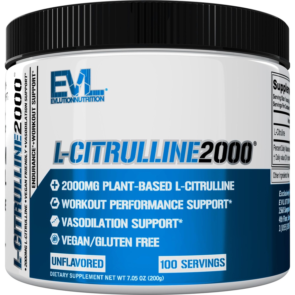 L-Citrulline2000ニトリクライドプレワークアウトパウダー - 強化された筋肉の強度と強度ポンプのための高強度Lシトルリンパウダー - 植物ベースのニトリクオキシドブースター - 不燃