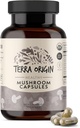 TERRA ORIGIN ヘルシーマッシュルーム サプリメント | 90 カプセル | Reishi, Lions Mane, Changa, Cordyceps, Maitake | Immune & Nootropic Brain サポート | 認定USDA Organic, Non GMO, Vegan