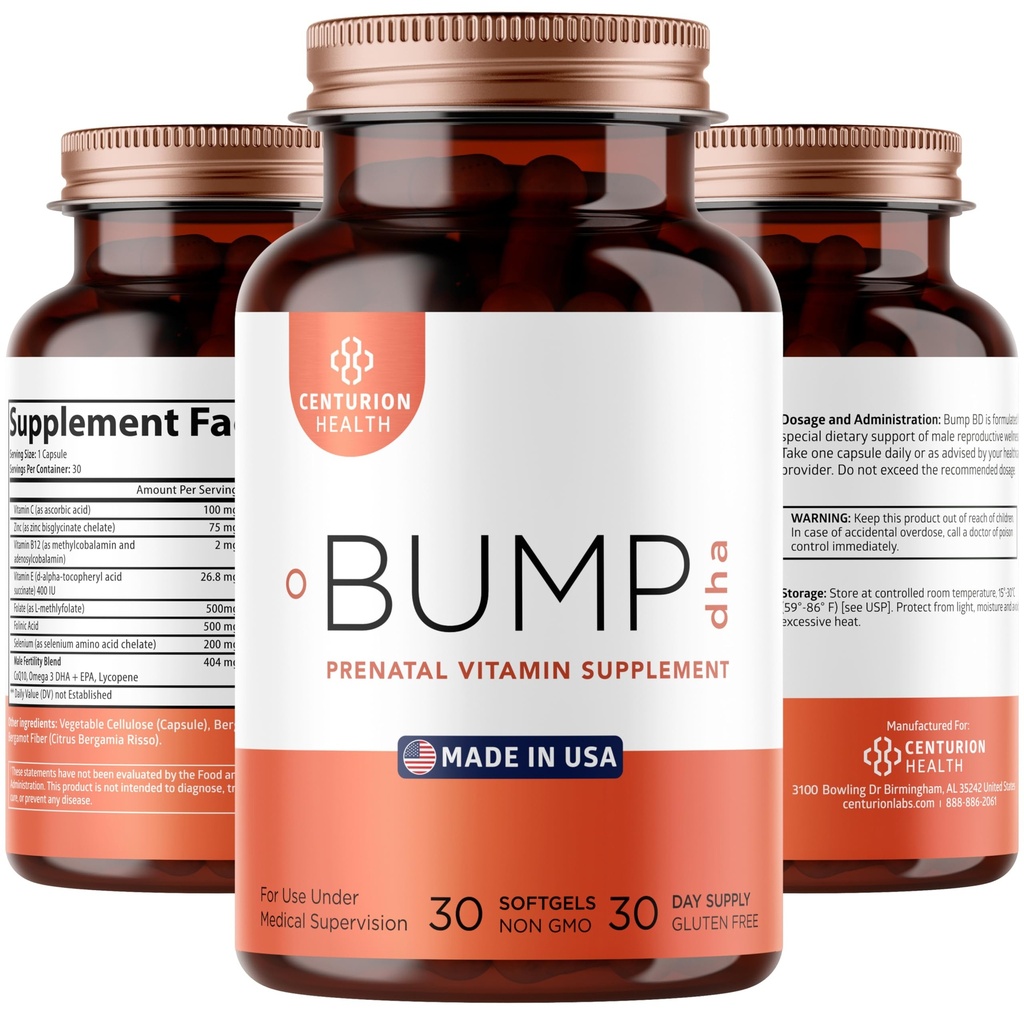 Centurion Labs Premium Prenatal Vitamins [10 強力な成分] with DHA, EPA, Folate and Vitamin B12, Fetal Development and Pregnancy Support, 30 Softgels