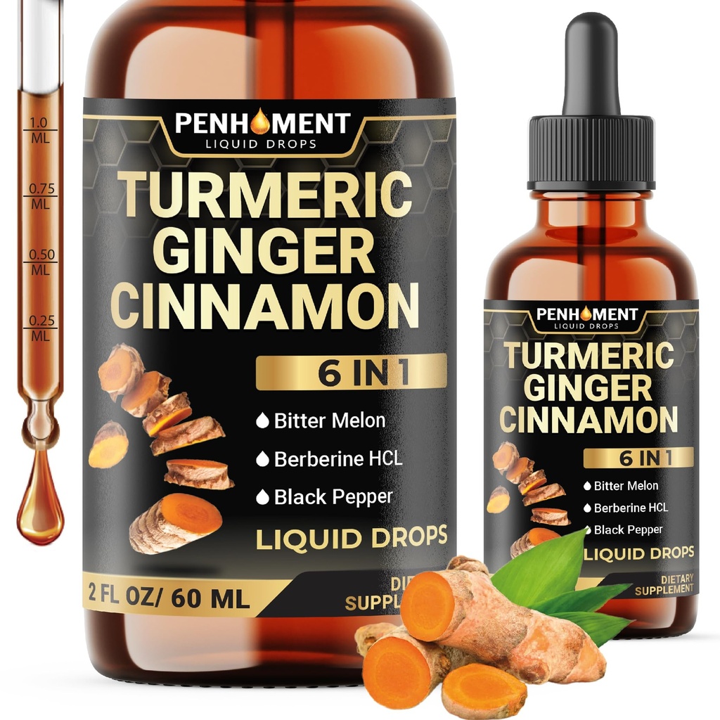 6in1 ジンジャー、ベルベリンエキス、セイロンシナモン、ビターメロン、ブラックペッパー - ドロップエキス - 2FL oz - 60 サービング