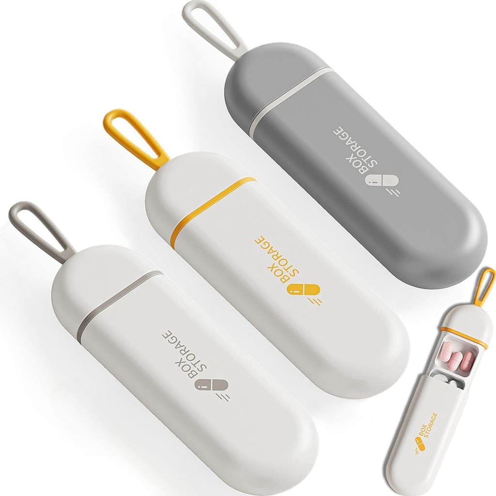 3つのパックの丸薬のオルガナイザー3のコンパートメントの携帯用丸薬の箱旅行湿気のタブレットのビタミンのタラの肝油の補足および薬物のための証拠の丸薬箱