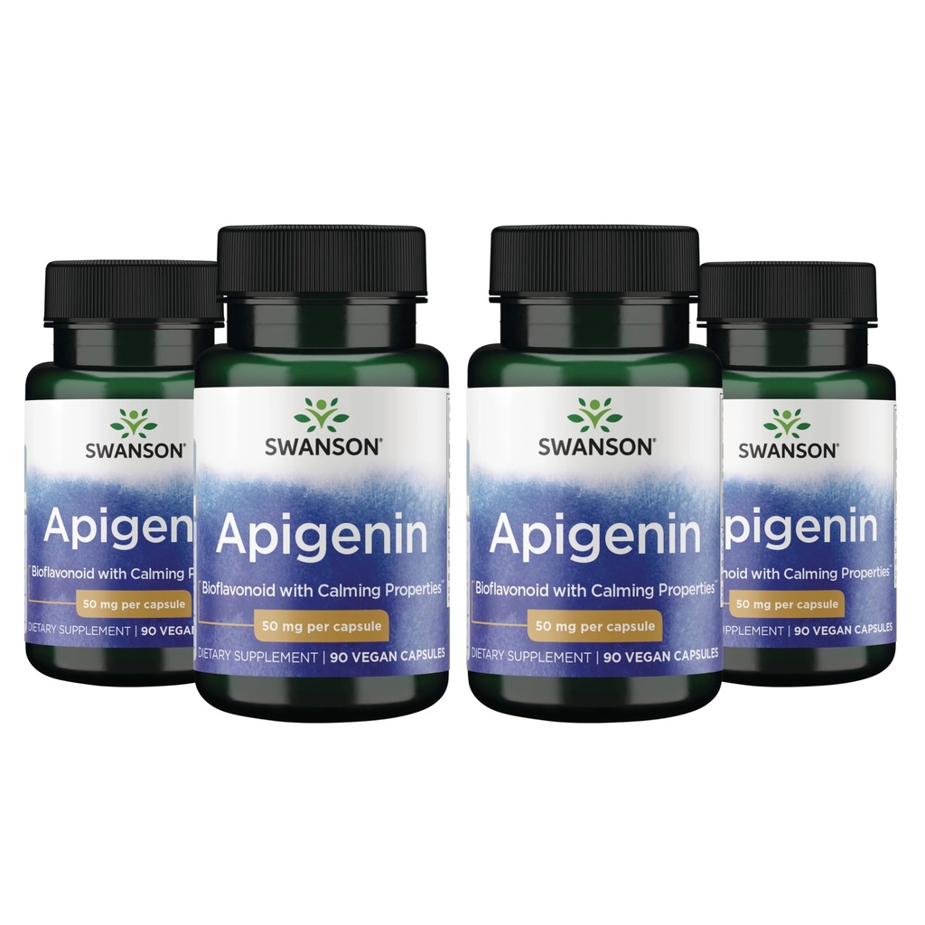 Swanson Apigenin-Bioflavonoidの補足の自然な前立腺サポート-Metabolism及びNerveの健康サポートは睡眠及び弛緩90帽子、50mg各4のパックを支えます