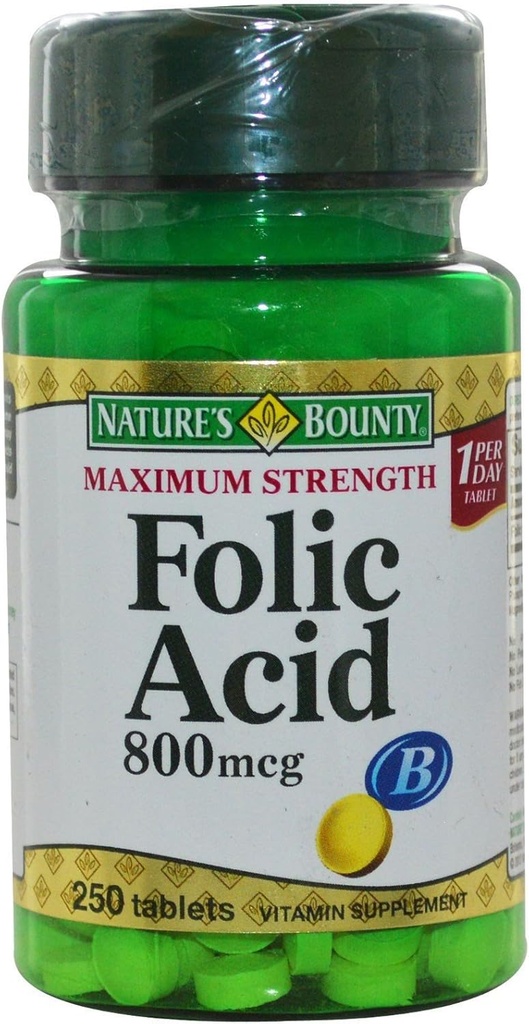 Nature's Bounty Folicの酸800のmcgは最高の強さ250のeaを錠剤にします(5のパック)