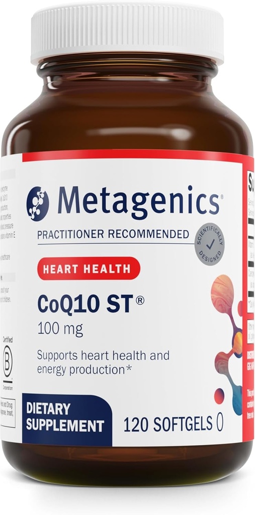 心臓、エネルギーおよび酸化防止サポートのためのビタミンEとMetagenics CoQ10 ST-100-100 mg Ubiquinone* - 非GMO、グルテンフリー、大豆フリー - GMP認定施設 - 120 Softgels