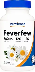 Nutricost Feverfewカプセル380mg、120カプセル、ベジタリアンフレンドリー、非GMO&グルテンフリー