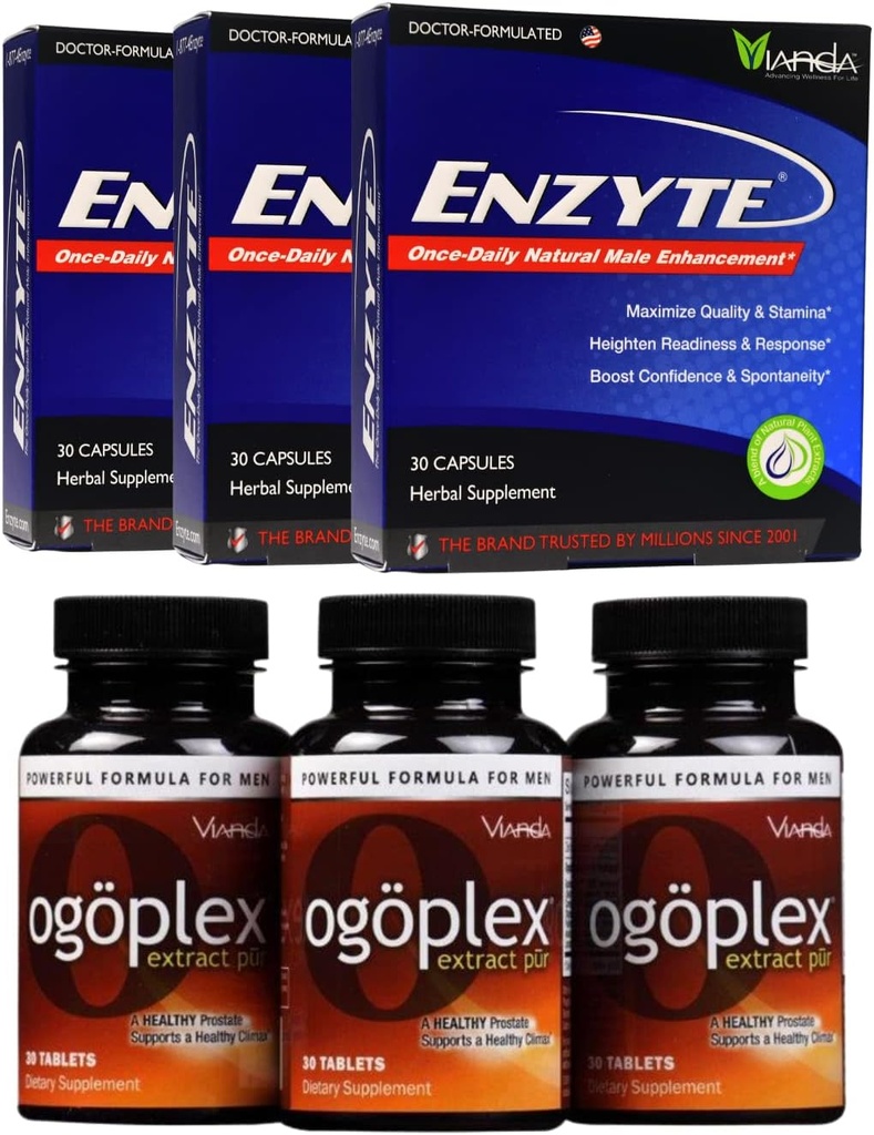 Enzyte® + Ogoplex® バンドル | 天然男性の強化 + 前立腺およびClimaxの強化 - 各ブランドの 90 日の供給