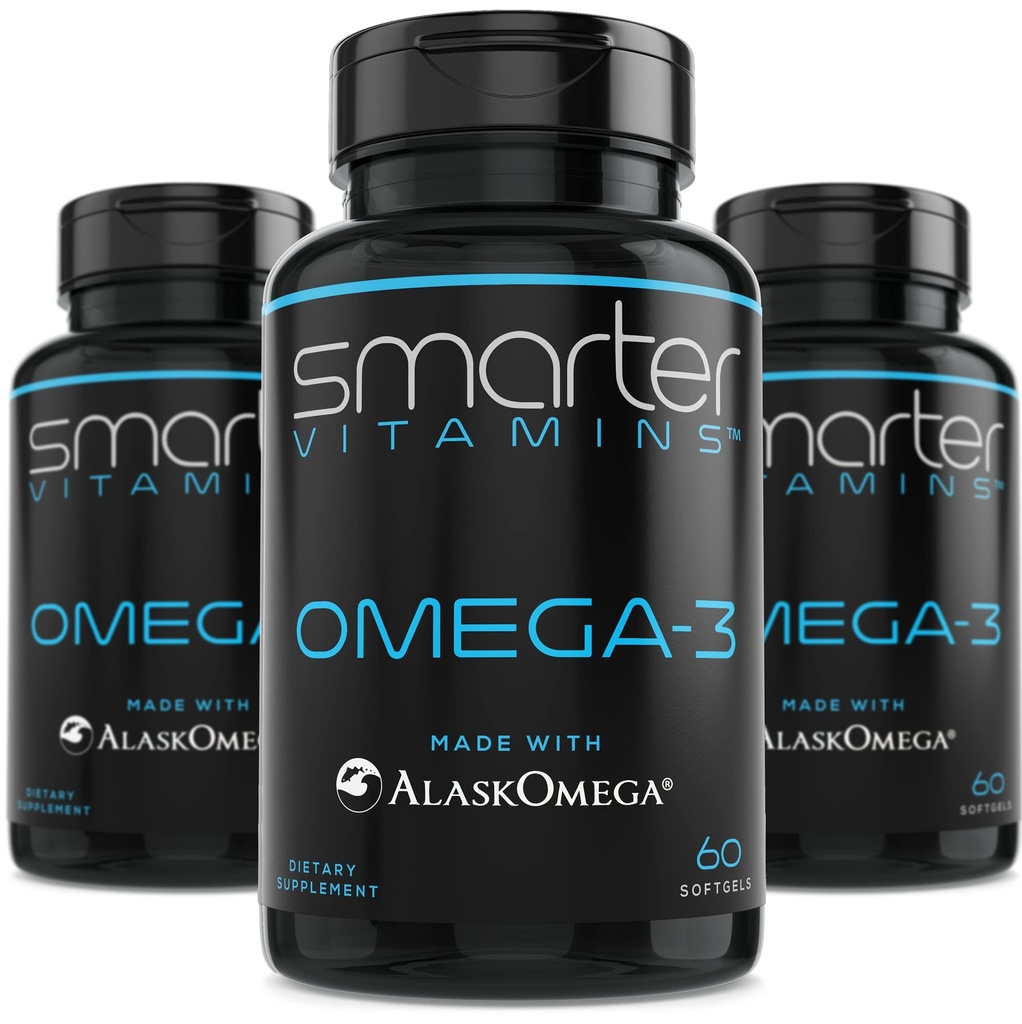 (3パック) よりスマートなオメガ3魚油、ベリー風味、バープレス、味付けなし、2000mg、DHA EPAトリプル強度脳、アラスカオメガ®製