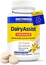 Enzymedica DairyAssist Chewable、酪農場、Lactose および Casein Digestion のための 2 インチ 1 の消化器系酵素、ガスおよび緩衝救助、60 のChewable タブレットのための速い行為の方式