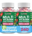 YUM-V'Sは、鉄とマルチビタミンを子供 - キッズChewableマルチビタミン - ビタミン + 鉄サプリメント - 2歳+、コザー、ハラール、グルテンフリー120のためのトドルビタミン(パック2)
