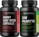 HAVASU NUTRITION ホニー ヤギの餌のカプセル(30のサービング)及び鋸のパルメットのカプセル(100のサービング)
