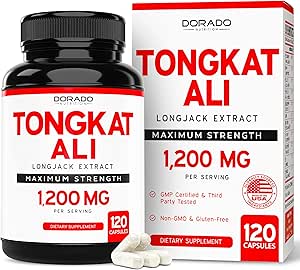 人のためのTongkatアリ(ロングジャック)Eurycoma Longifolia抽出物1200mg/サービング、120カプセル - 男性の健康と死亡サポートのためのロングジャックTongkatアリ - サードパーティテスト、米国メイド&非GMO