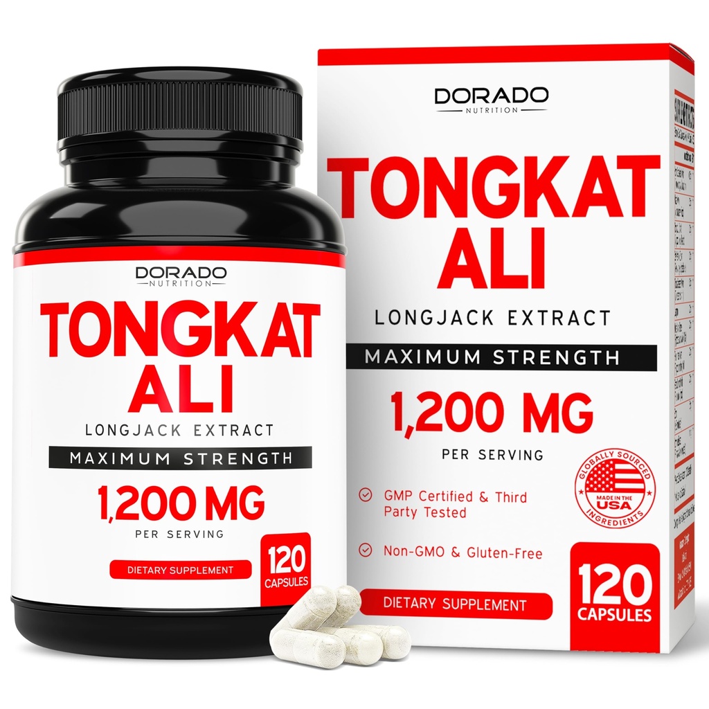 人のためのTongkatアリ(ロングジャック)Eurycoma Longifolia抽出物1200mg/サービング、120カプセル - 男性の健康と死亡サポートのためのロングジャックTongkatアリ - サードパーティテスト、米国メイド&非GMO