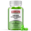カヴァ・カヴァ・グミー1000mg/サービング、睡眠サポート、自然レモン風味、60ビーガングミー、ストレスリリーフサプリメント