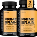 Nootrix Prime Brain Nootropic Supplement | Supports Memory, Mental Focus, Cognitive Health & Energy | Promotes Healthy Mood & Brain Function | Ginkgo Biloba, Lion's Mane & L Theanine | 180 Capsules