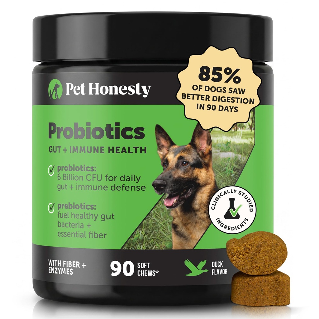 ペット Honesty Probiotics for Dogs for Occasional Diarrhea & Bowel Support、Duck 90 ct、Duck 90 ct)