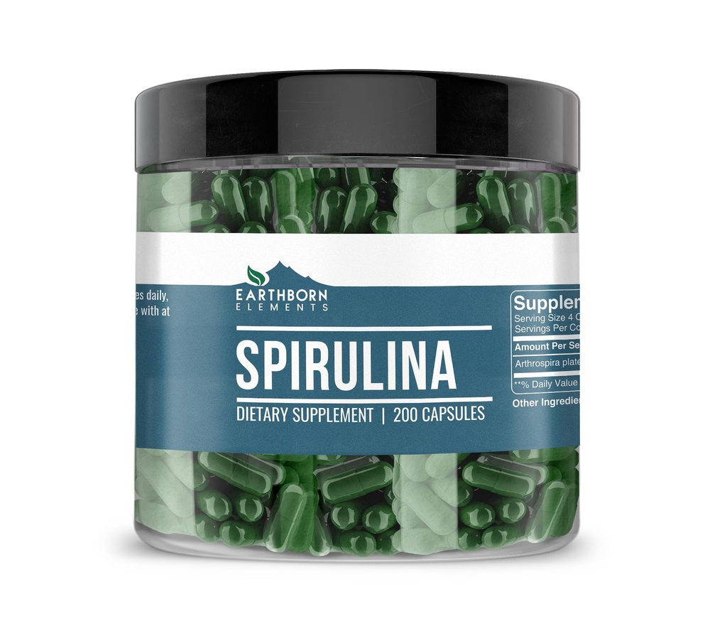 地球の要素のSpirulina 200のカプセル、純粋及びUndiluted、添加物無し
