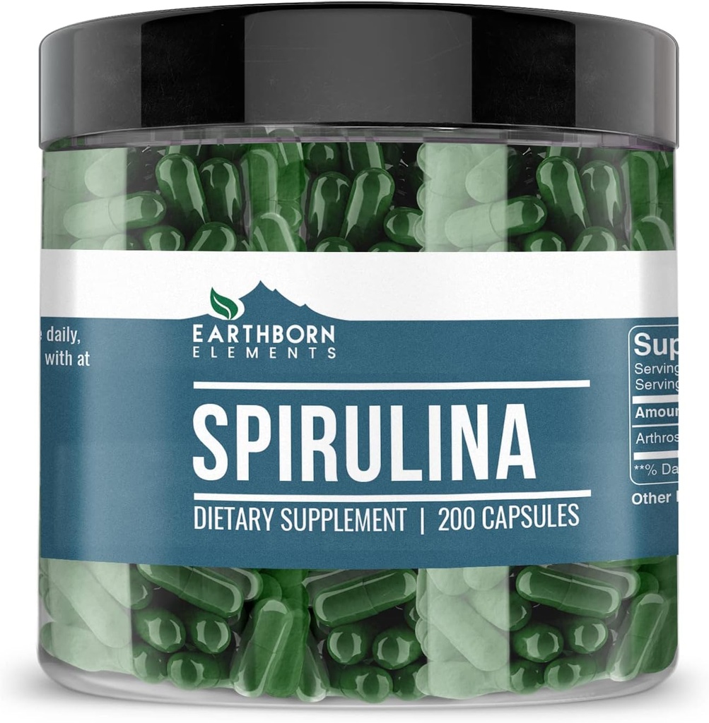 地球の要素のSpirulina 200のカプセル、純粋及びUndiluted、添加物無し