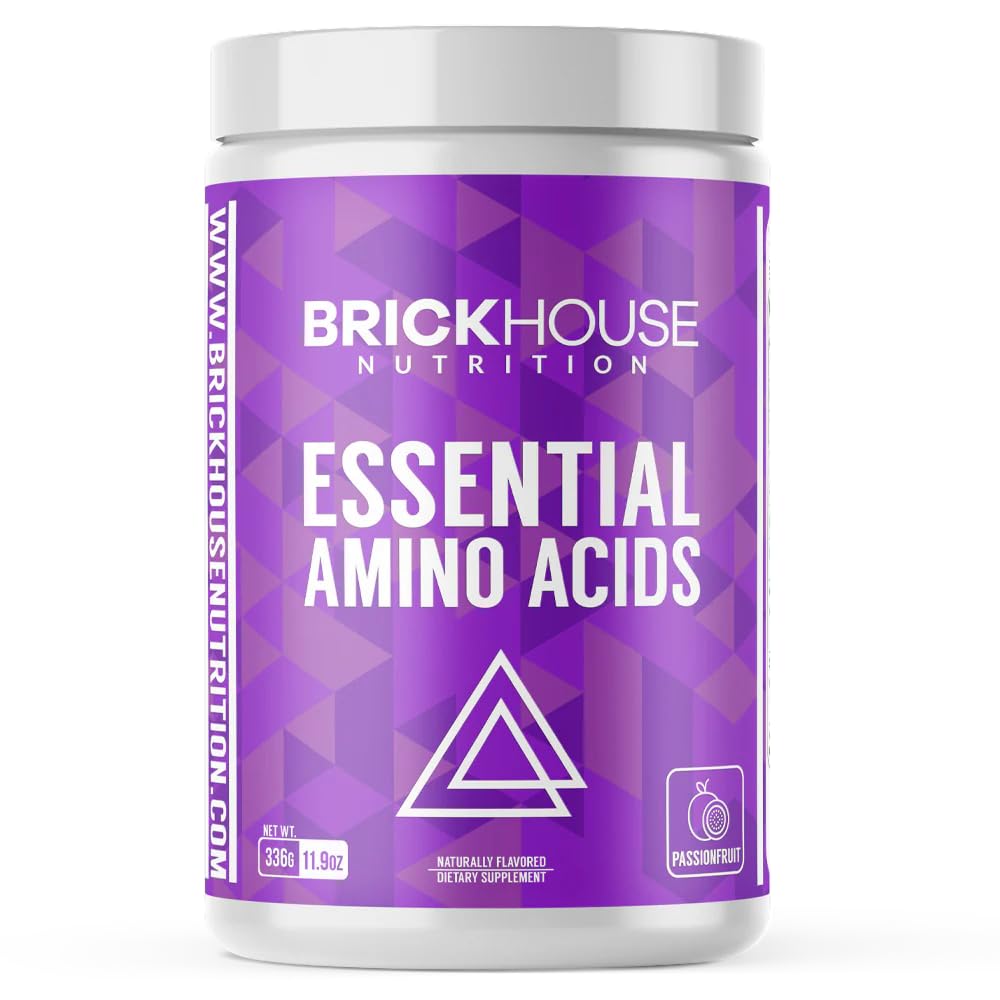 BRICKHOUSE NUTRITION Essential Amino Acids | Amino Acids Supplement for Recovery & Endurance | Pre & Post Workout Powder, Passion Fruit (1 Pack)