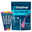 DripDrop 水分補給パケット - ボルドバラエティパック - シングルセルブ電解液パウダードリンクミックス - ウォーターメロン、ベリー、レモン、オレンジ - 非GMO、グルテンフリー、ビーガン - 16スティック
