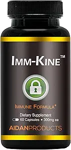 Imm-Kine Advanced Immune Support Supplement, Beta Glucans, Proprietary Immunostimulatory Postbiotic, 60 Capsules