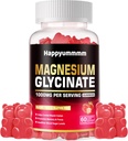 マグネシウムのGlycinateのガミー1000mg - 砂糖はビタミンD、B6、CQ10のCalmの気分及び睡眠サポート- 60のいちごのガミを補います。