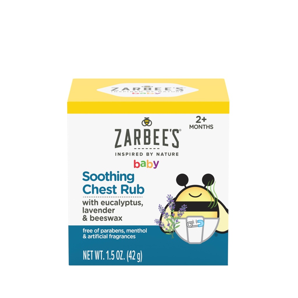 Zarbee's Baby Soothing Chest Rub with Eucalyptus & Lavender, Petroleum-Free 安全で効果的なフォーミュラ, 1.5 Ounce