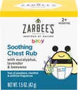 Zarbee's Baby Soothing Chest Rub with Eucalyptus & Lavender, Petroleum-Free 安全で効果的なフォーミュラ, 1.5 Ounce