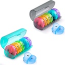 2 パック週刊ピルオーガナイザー 7 日 2 日を回す, ピルス/ビタミン分/魚油/消耗品, BPA 無料のピル ボックス, 簡単に清掃する