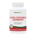 Natures Plus Ultra Chewableクランベリーラブベリー - 400mg、180ベジタリアンタブレット - ナチュラルクランベリーサプリメント、尿路の健康を促進 - 非GMO、グルテンフリー - 90サービング