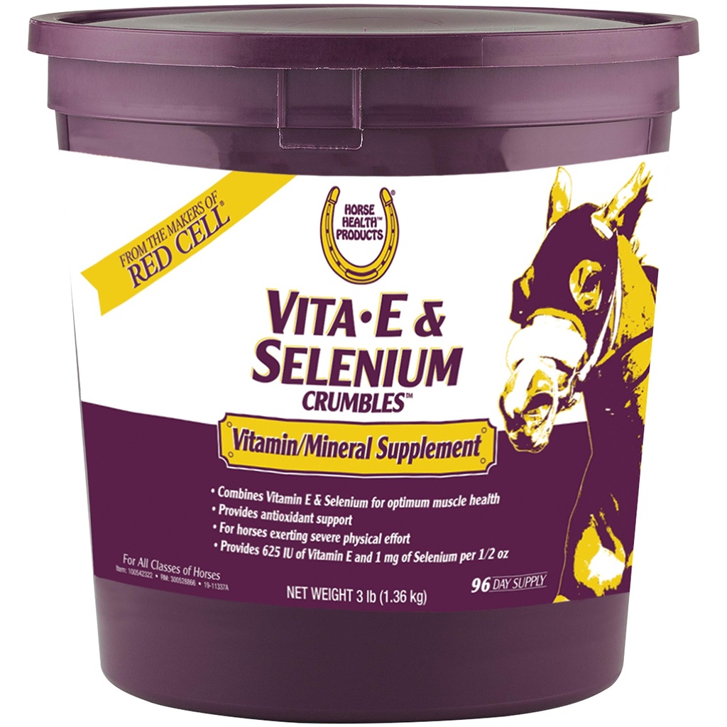 Farnamの馬の健康のVita E及びSeleniumのCrumblesの馬のビタミンの補足、サポート最適筋肉健康及び酸化防止装置サポート、3つのlbs。、96日の供給