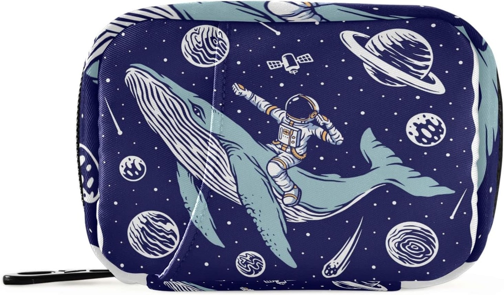 ギャラクシー 鯨の Astronaut の丸薬箱 7 日の丸薬の箱旅行丸薬のオルガナイザー 袋ジッパーのポータブル ウィークリー ケース ビタミンの補足のホールダーのための小型サイズ