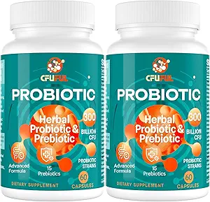 女性&男性のためのプロバイオティクス - 300ビリオンCFU、24ストレーナープロバイオティクス+ 15有機ハーブプレバイオティクスブレンド、全体的な消化管の腸の健康、免疫、便秘とブロッティング、シェルフ安定 - 4ヶ月の供給