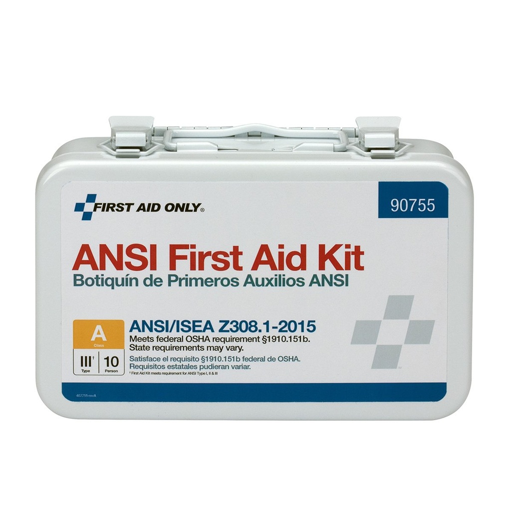 First Aid Only 90755 ANSI A 2015 and OSHA Compliant First Aid Kit, 10-Person Emergency First Aid Kit for Business, Home, Car, and Worksites, 71 Pieces