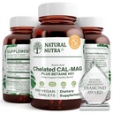 自然なNutraはカルシウム マグネシウム1000/500のmgの補足を- Betaine HCL - Chelated Cal Magは骨密度、サポート筋肉、歯、心血管及び神経の健康、100のビーガン タブレット重なります