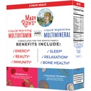 MaryRuth Organics Liquid Morning Multivitamin & Liquid Nighttime Multimineral Bundle, ビーガンビタミンC, ビタミンD, Bコンプレックス, マグネシウム, エネルギー, 美容, 睡眠サポート, メラトニンなし, 32 Fl Oz 各