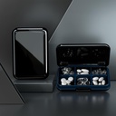 ピルボックス防水トラベルピルケースポータブルデイリーピルコンテナピルホルダー財布6コンパートメントポケットコンパクトメディオーガナイザービタミン、魚油、消耗品、化粧(大黒)