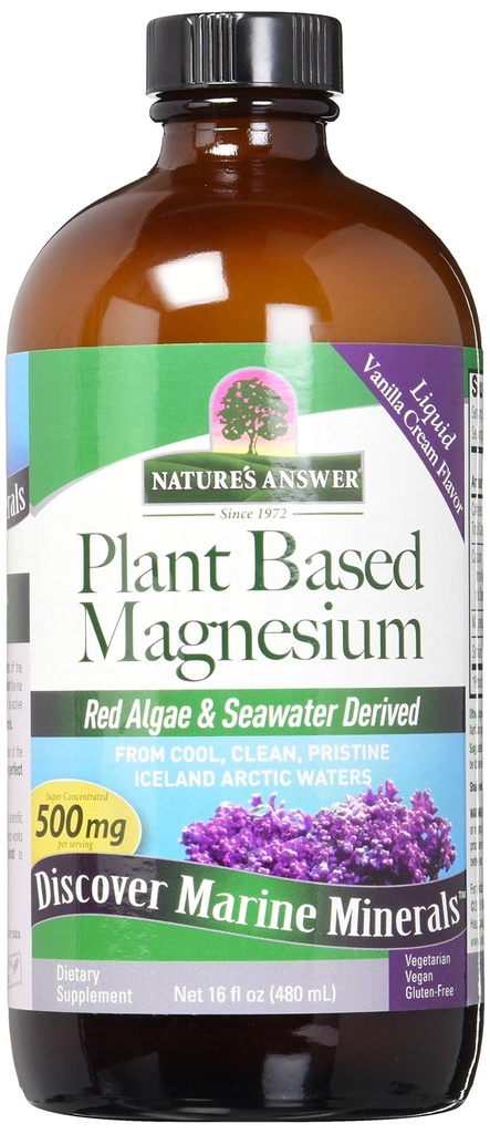 Nature's Answer マリンベースの液体マグネシウム 16 オンス | マルチミネラルコンプレックス | 用品 72 トレースミネラル | 人工的な味や保存料なし | シングルカウント