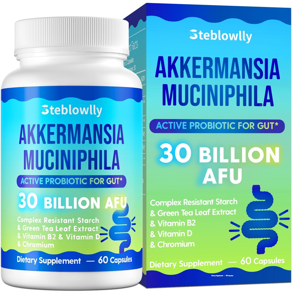 Akkermansia Probiotic, GLP-1, 女性&男性のためのライブス トレインプロバイオティクス, GLP 1 グット健康のためのサプリメント, 消化器, メタボリック*, 免疫, クロム付き, グリーンティーリーフ, 60カプセル