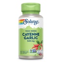 SOLARAY Cayenne Garlic 540 mg - カエンヌペッパーとカパサイシンとニンニクのサプリメント - 供給40,000ヒートユニット - 非GMOプロジェクト検証、ビーガン、60日保証 - 100サービング、100ベジキャップ