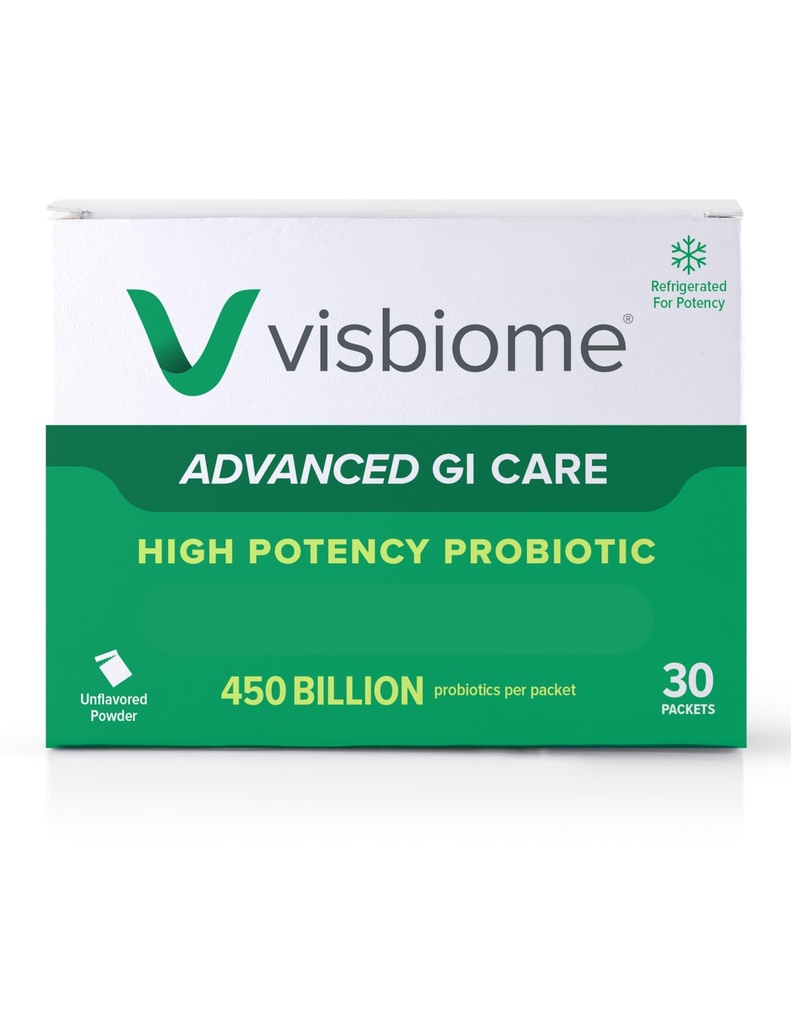 Visbiome®の高度のGIの心配-高い効力のプロバイオティック450の鋼片強さ- 30のパケットは粉-元のDeのシモンの公式-温度のモニターが付いている再生利用できるクーラーで風邪を出荷しました。